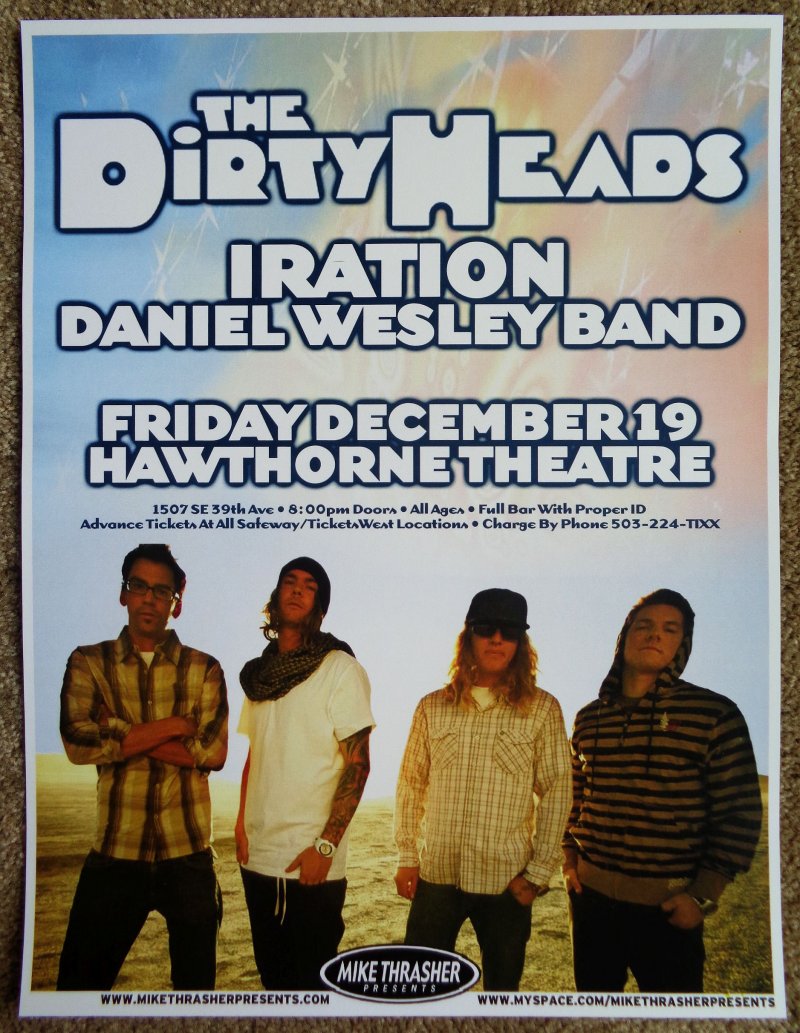 Image 0 of DIRTY HEADS 2008 Gig POSTER Portland Oregon Concert