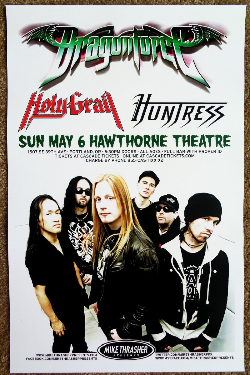 Image 0 of DRAGONFORCE 2012 Gig POSTER Portland Oregon Concert DRAGON FORCE 