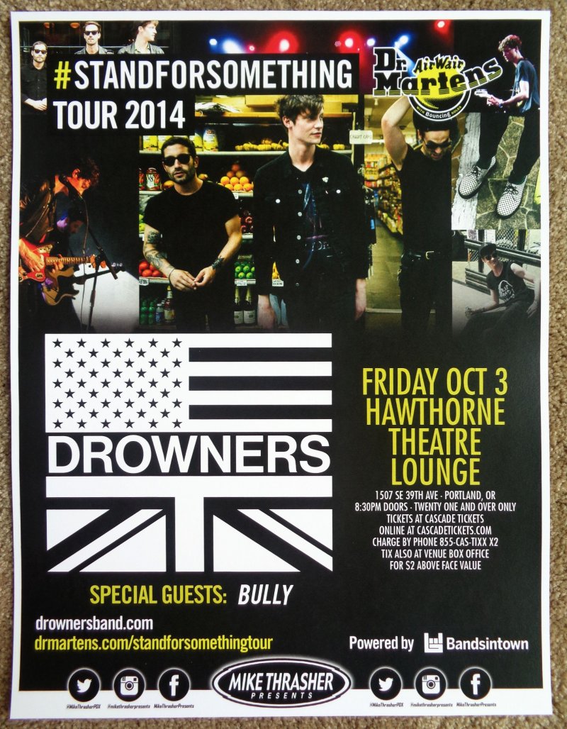 Image 0 of Drowners THE DROWNERS 2014 Gig POSTER Portland Oregon Concert