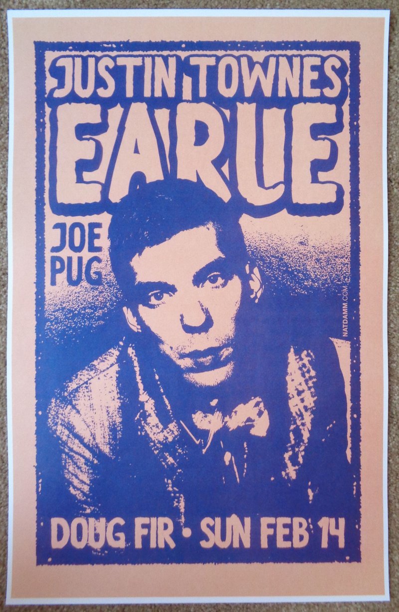 Image 0 of Earle JUSTIN TOWNES EARLE 2010 Gig POSTER Portland Oregon Concert