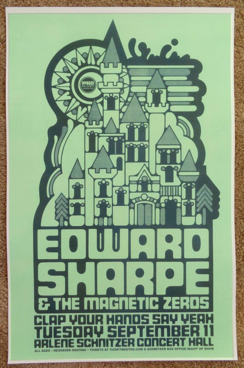Image 0 of EDWARD SHARPE & MAGNETIC ZEROS 2012 Gig POSTER Portland Oregon Concert Version 2