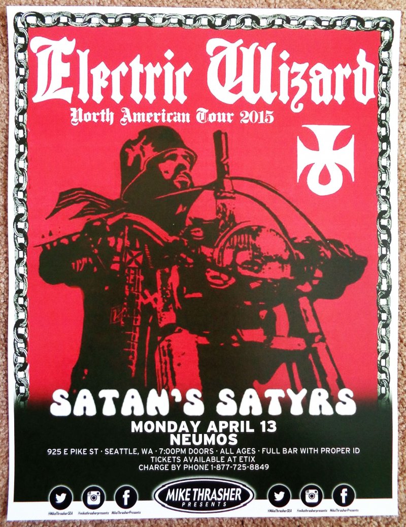 Image 0 of ELECTRIC WIZARD 2015 Gig POSTER Seattle Concert Washington