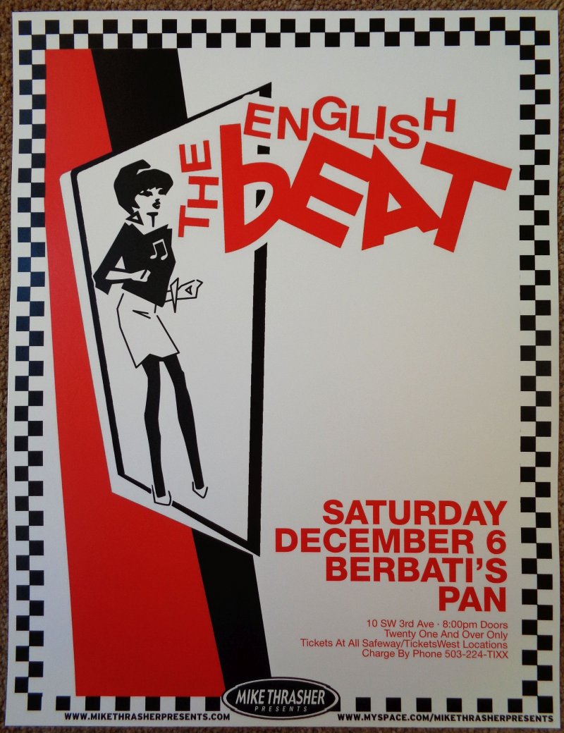 Image 0 of ENGLISH BEAT 2008 Gig POSTER Portland Oregon Concert 