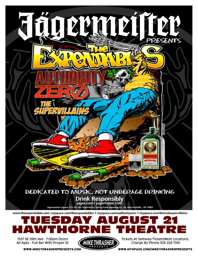 Image 0 of Expendables THE EXPENDABLES 2007 Gig POSTER Portland Oregon Concert Reggae