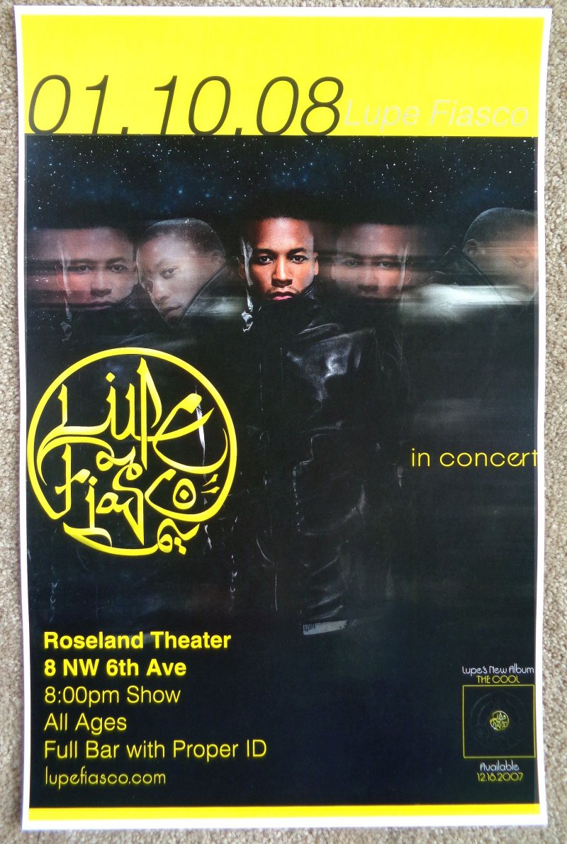 Image 0 of Fiasco LUPE FIASCO Portland Oregon 2008 Gig Concert POSTER