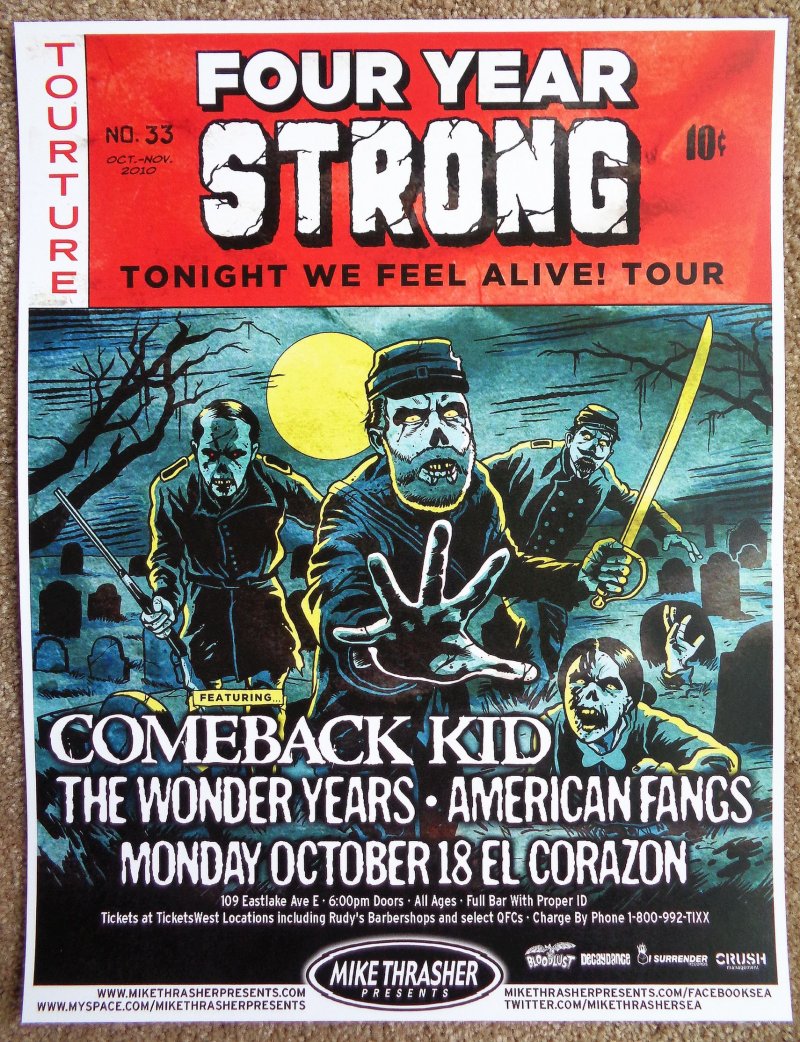 Image 0 of FOUR YEAR STRONG 2010 Gig POSTER Seattle Washington Concert