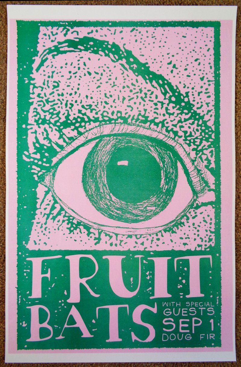 Image 0 of FRUIT BATS 2012 Gig POSTER Portland Oregon Concert Eric D. Johnson