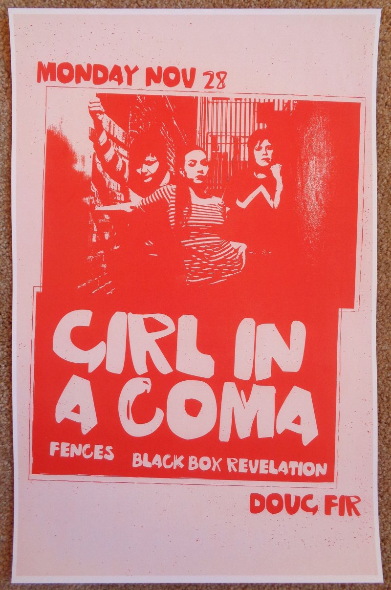 GIRL IN A COMA 2011 Gig POSTER Portland Oregon Concert