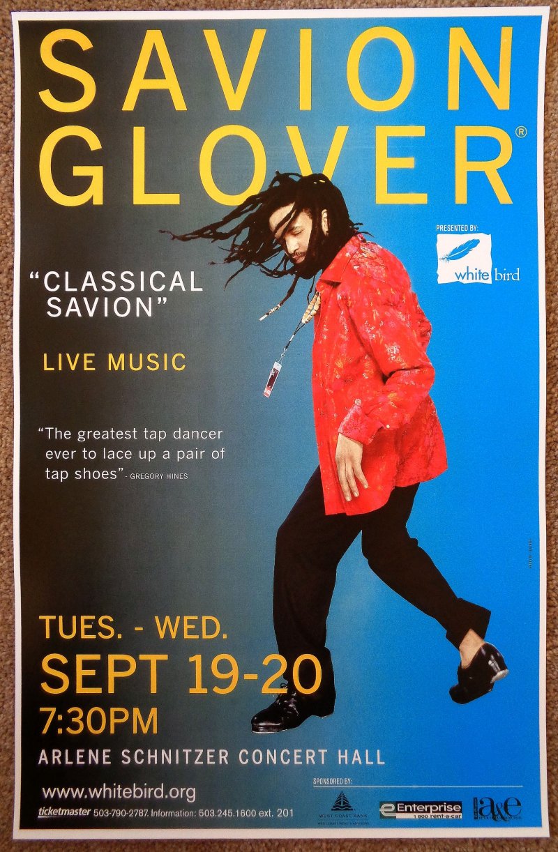 Glover SAVION GLOVER 2006 Gig POSTER Tap Dance Portland Oregon Concert 