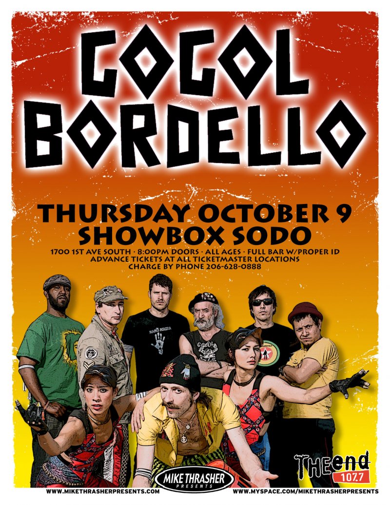 GOGOL BORDELLO Gig POSTER Portland Oregon Oct. 2008 Concert