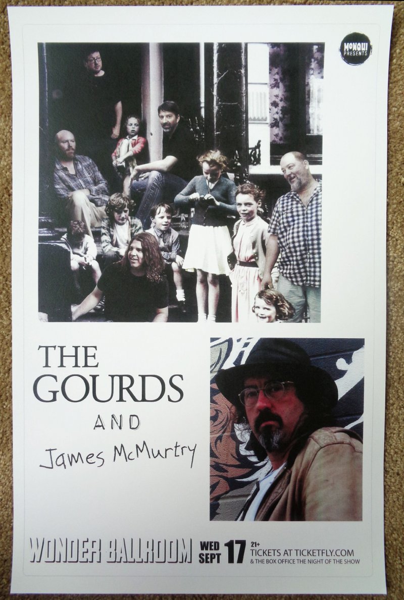 Image 0 of Gourds THE GOURDS & JAMES McMURTRY 2012 Gig POSTER Portland Oregon Concert  