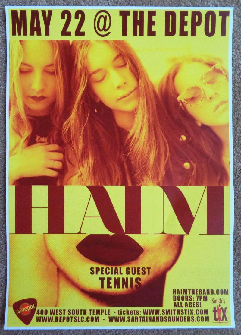 Image 0 of HAIM 2014 Gig POSTER Salt Lake City Utah Concert