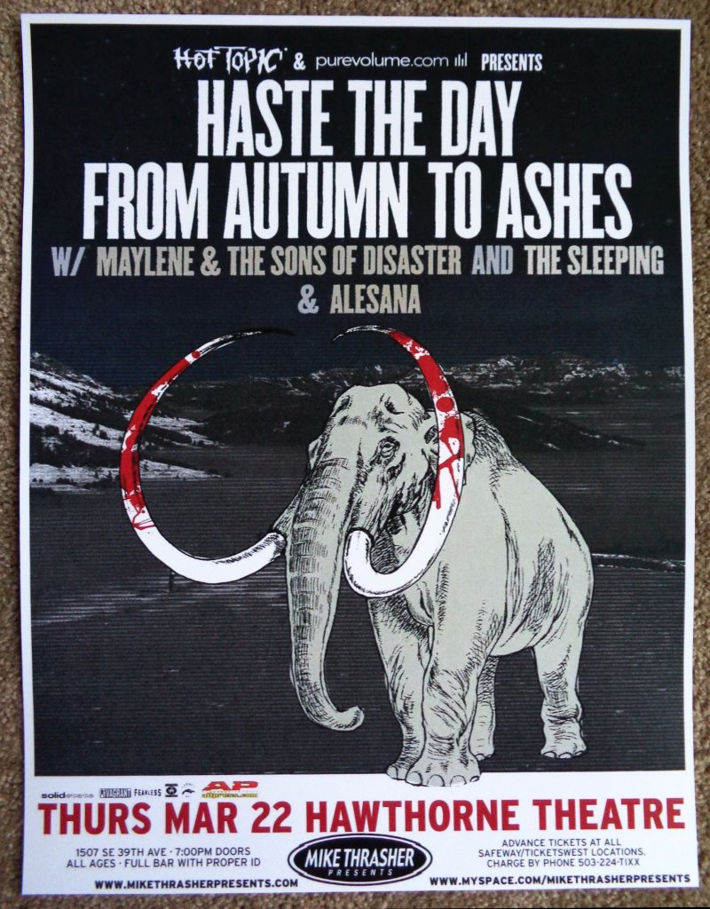 Image 0 of HASTE THE DAY 2007 Gig POSTER Portland Oregon Concert