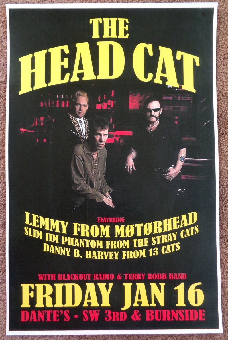 Image 0 of HEAD CAT Lemmy Motorhead 2009 Gig POSTER THE HEAD CAT Portland Oregon Concert