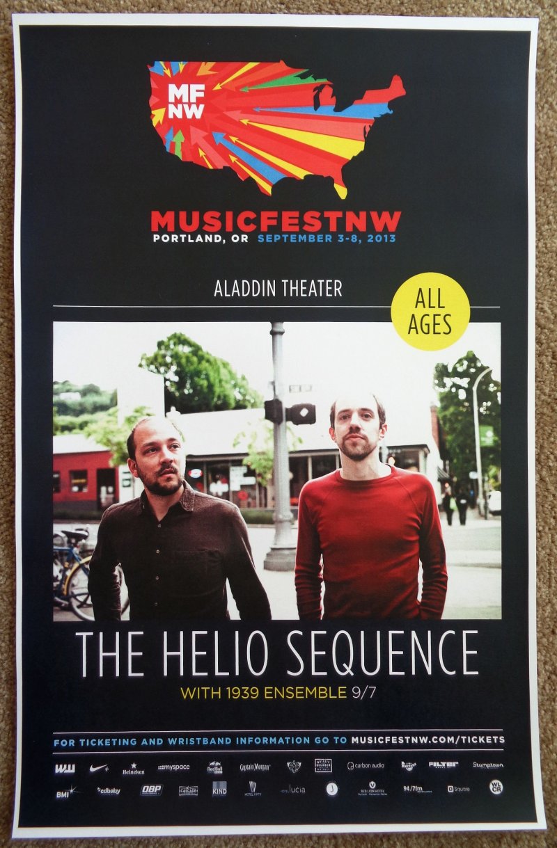Image 0 of HELIO SEQUENCE 2013 Gig POSTER MFNW Portland Oregon Musicfest NW Concert