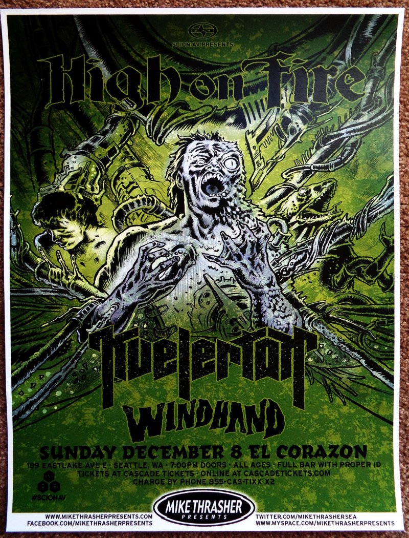 Image 0 of HIGH ON FIRE 2013 Gig POSTER Seattle Washington Concert