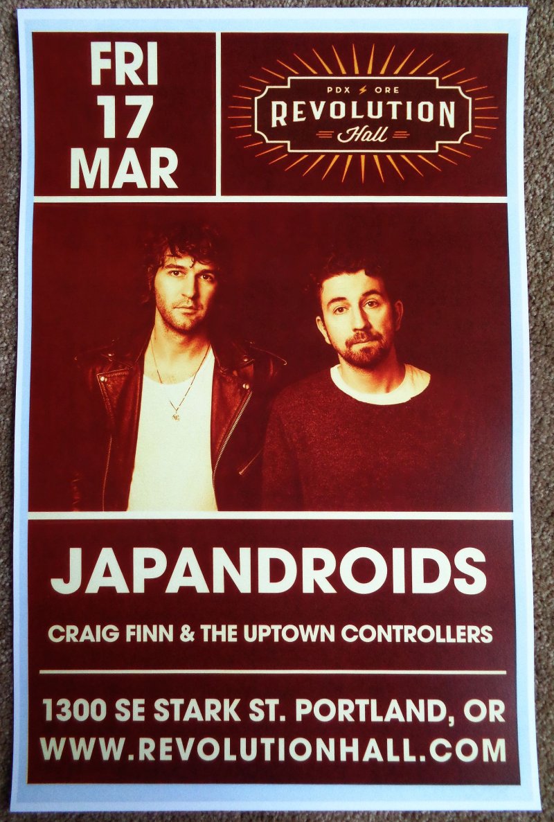 Image 0 of JAPANDROIDS 2017 Gig POSTER Portland Oregon Concert Craig Finn Hold Steady