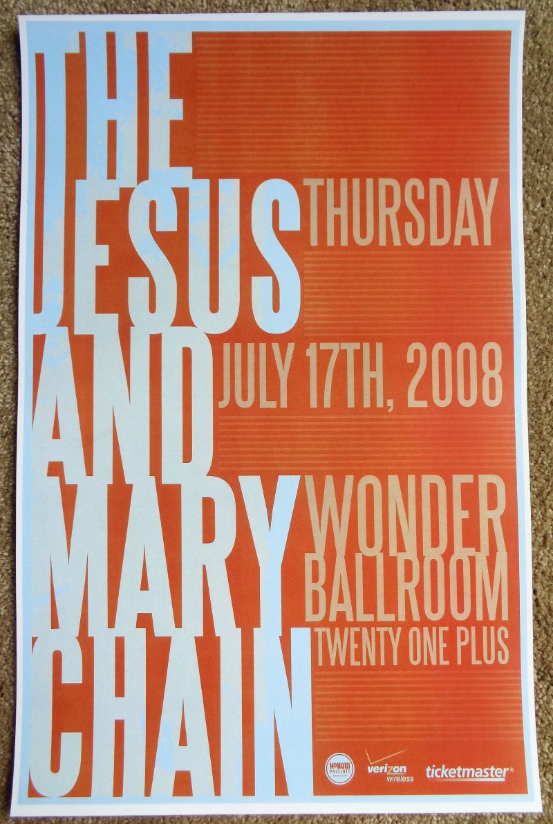 Image 0 of JESUS AND MARY CHAIN 2008 Gig POSTER Portland Oregon Concert 