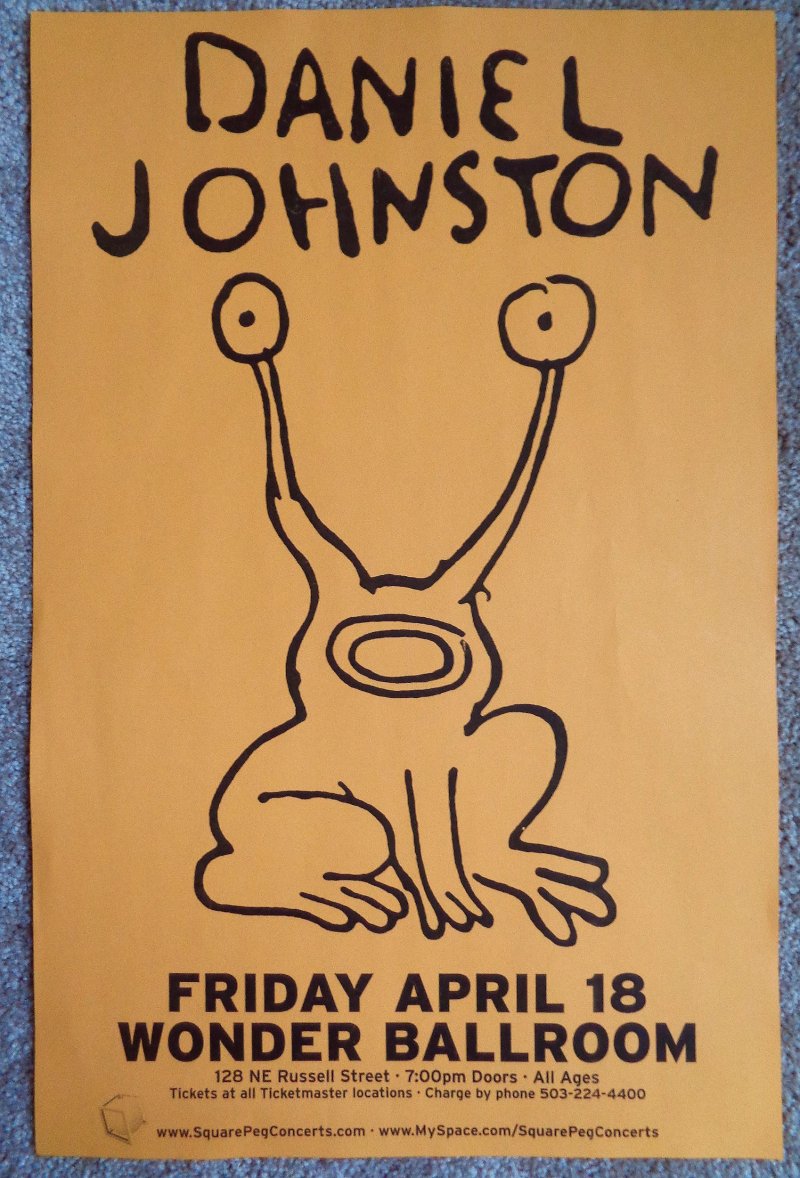 Image 0 of Johnston DANIEL JOHNSTON Gig POSTER Portland Oregon April 18 2008 Concert 