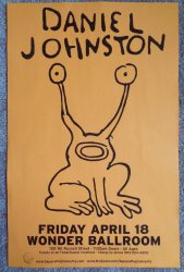 Johnston DANIEL JOHNSTON Gig POSTER Portland Oregon April 18 2008