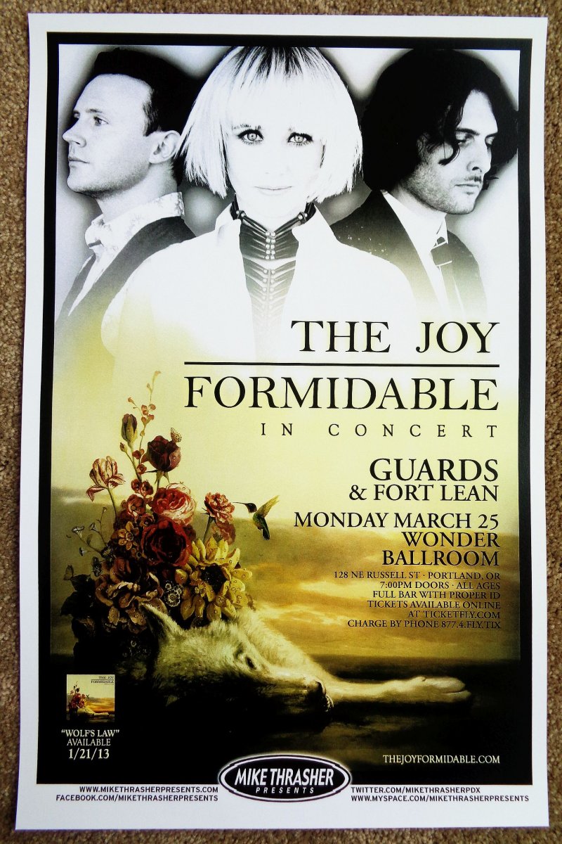 Image 0 of JOY FORMIDABLE 2013 Gig POSTER Portland Oregon Concert