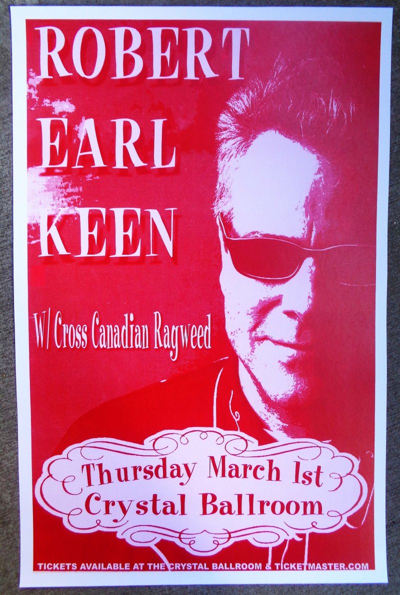 Image 0 of Keen ROBERT EARL KEEN 2007 Gig POSTER Portland Oregon Concert 