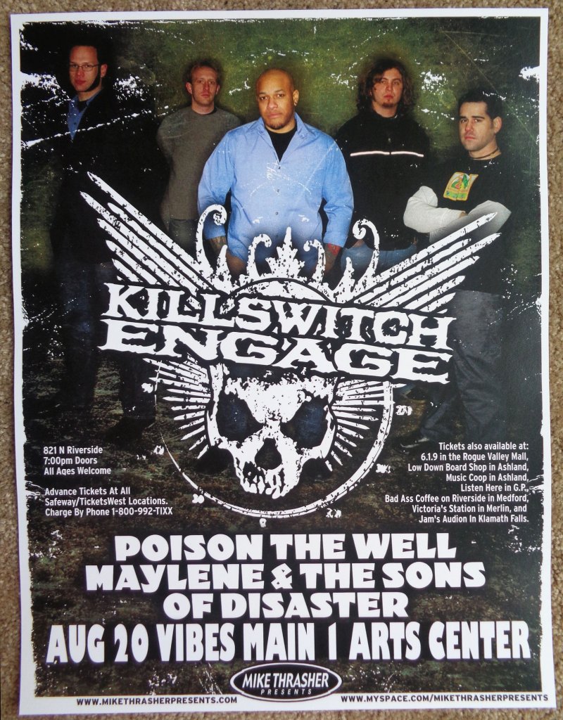 Image 0 of KILLSWITCH ENGAGE 2007 Gig POSTER Medford Oregon Concert
