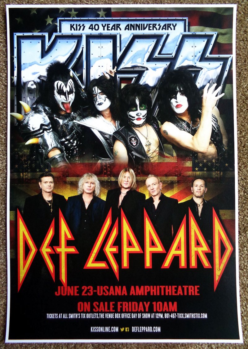 Image 0 of KISS & DEF LEPPARD 2014 Gig POSTER Utah Gene Simmons Concert