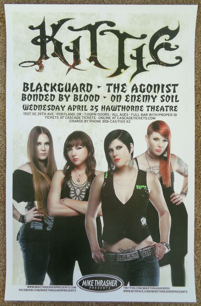 Image 0 of KITTIE 2012 Gig POSTER Portland Oregon I've Failed You Concert 