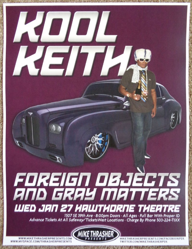 Image 0 of KOOL KEITH 2010 Gig POSTER Portland Oregon Concert 