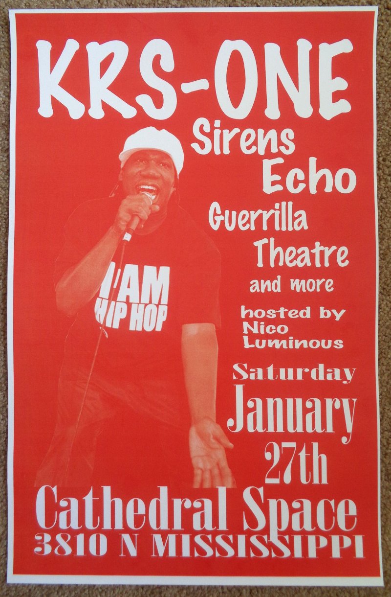 Image 0 of KRS-ONE KRS ONE 2007 Gig POSTER Portland Oregon Concert