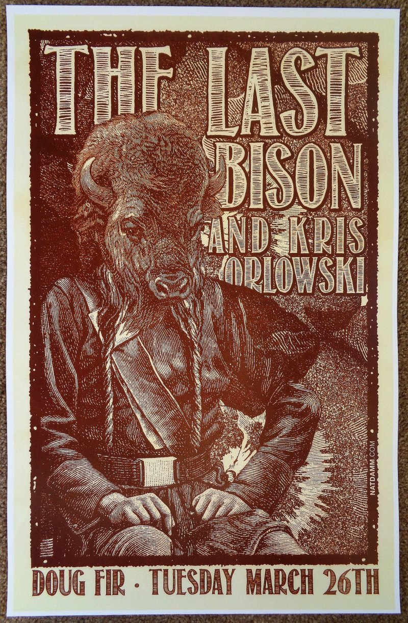 Image 0 of Last Bison THE LAST BISON 2013 Gig POSTER Portland Oregon Concert
