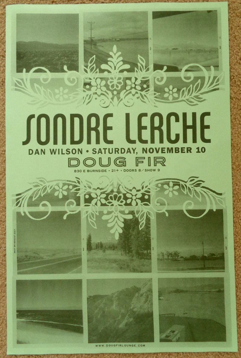 Image 0 of Lerche SONDRE LERCHE 2007 Gig POSTER Portland Oregon Concert 