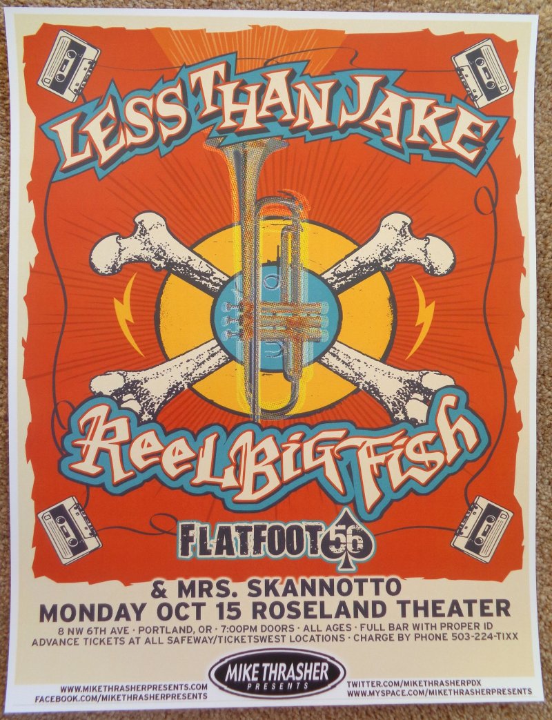 Image 0 of LESS THAN JAKE 2012 Gig POSTER Portland Oregon Concert 