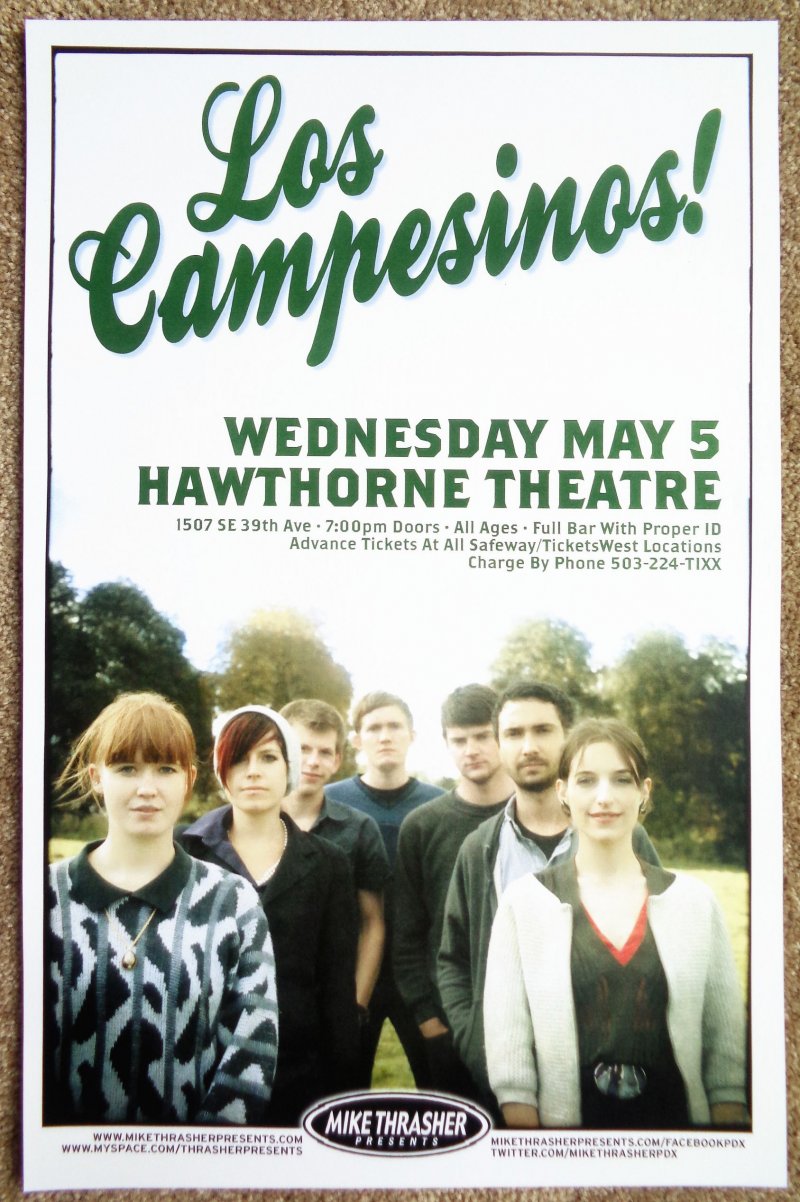 Image 0 of LOS CAMPESINOS 2010 Gig POSTER Portland Oregon Concert