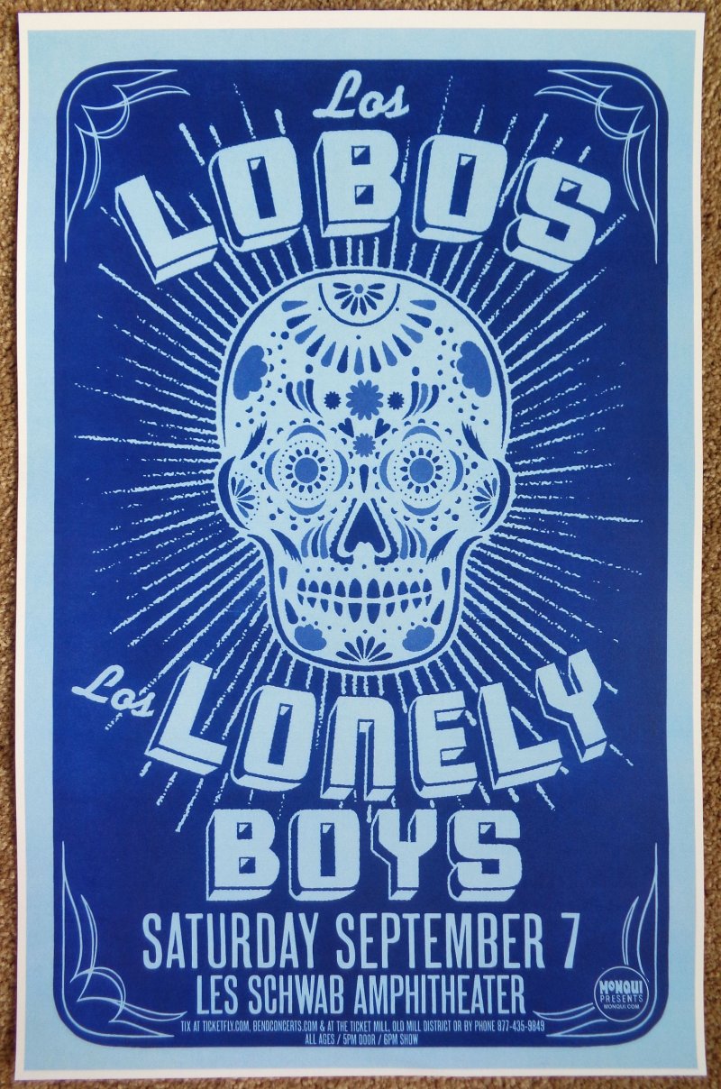 Image 0 of LOS LOBOS / LOS LONELY BOYS 2013 POSTER Gig Bend Oregon Concert