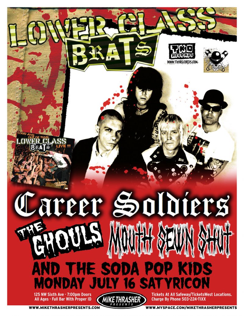 Image 0 of LOWER CLASS BRATS 2007 Gig POSTER Portland Oregon Concert