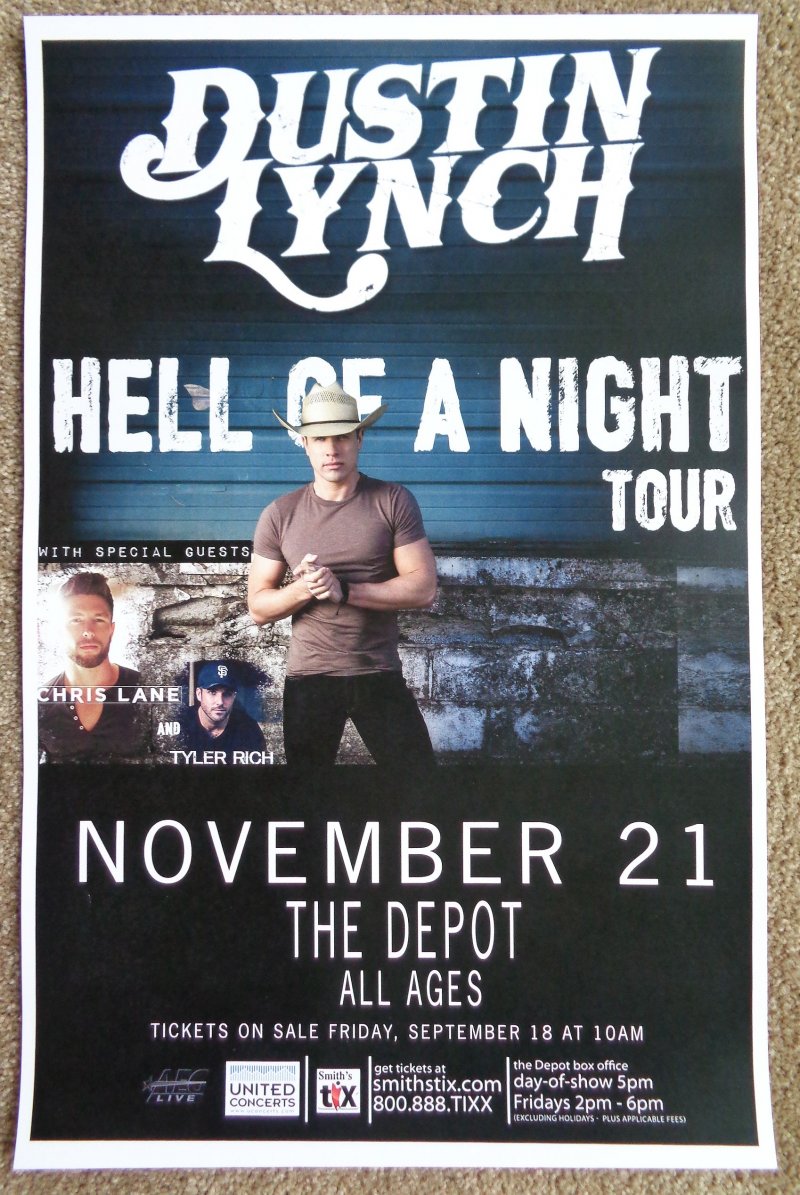 Image 0 of Lynch DUSTIN LYNCH 2015 Gig POSTER Salt Lake City Concert Utah