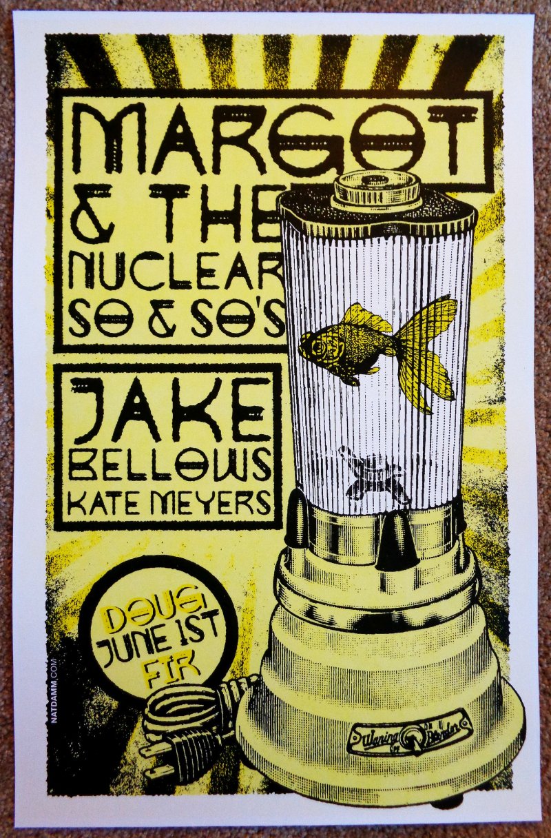 Image 0 of MARGOT & THE NUCLEAR SO AND SO'S 2014 Gig POSTER Portland Oregon Concert