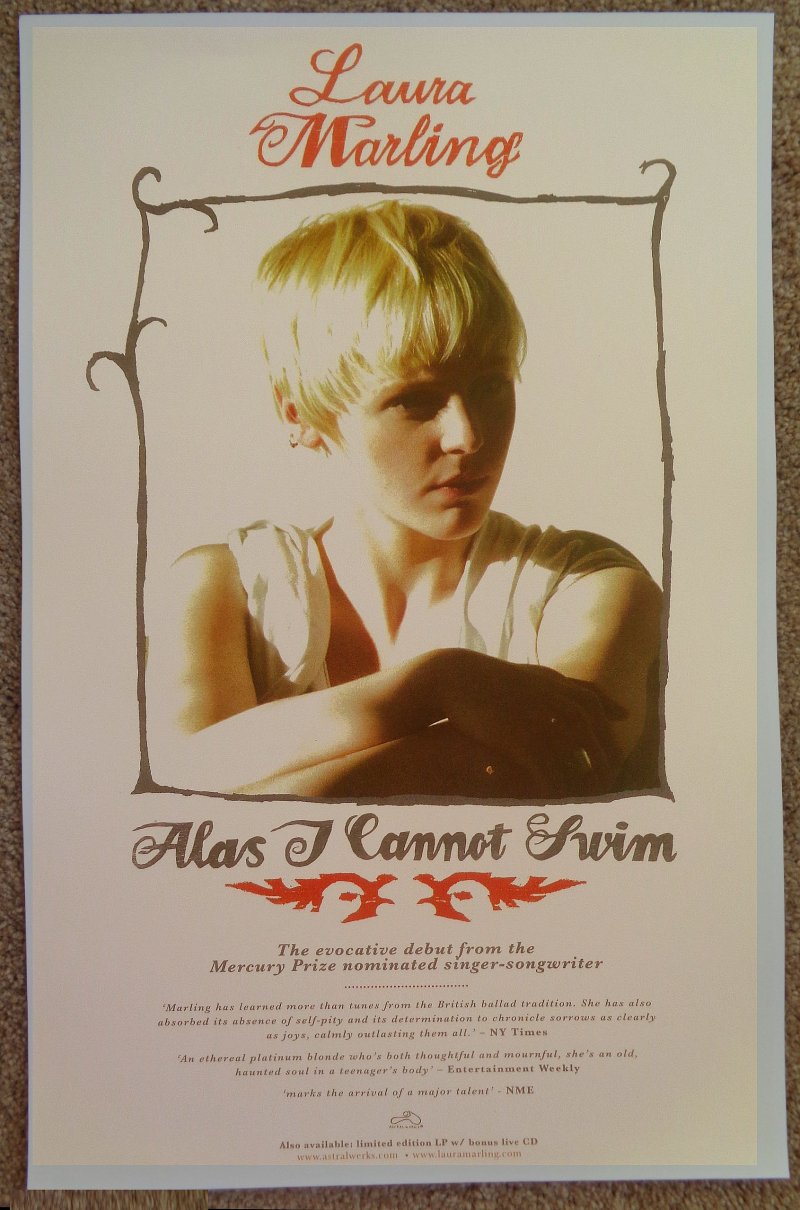 Image 0 of Marling LAURA MARLING 2008 Album POSTER Alas I Cannot Swim
