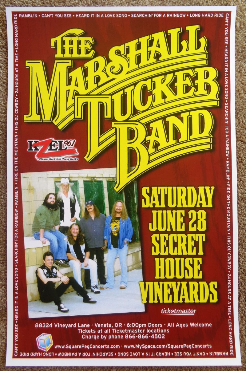 Image 0 of MARSHALL TUCKER BAND 2008 Gig POSTER Veneta Oregon Concert