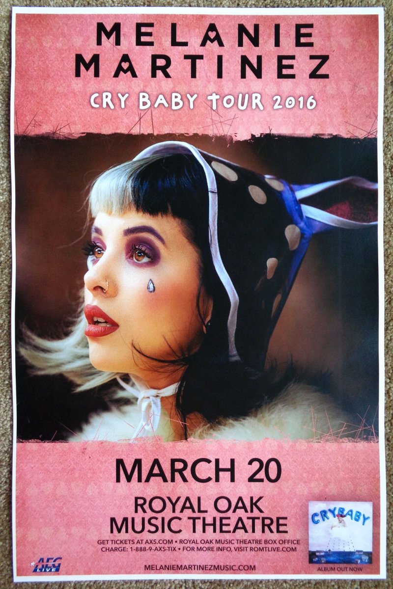 Image 0 of Martinez MELANIE MARTINEZ 2016 Gig POSTER Royal Oak Michigan Cry Baby Concert