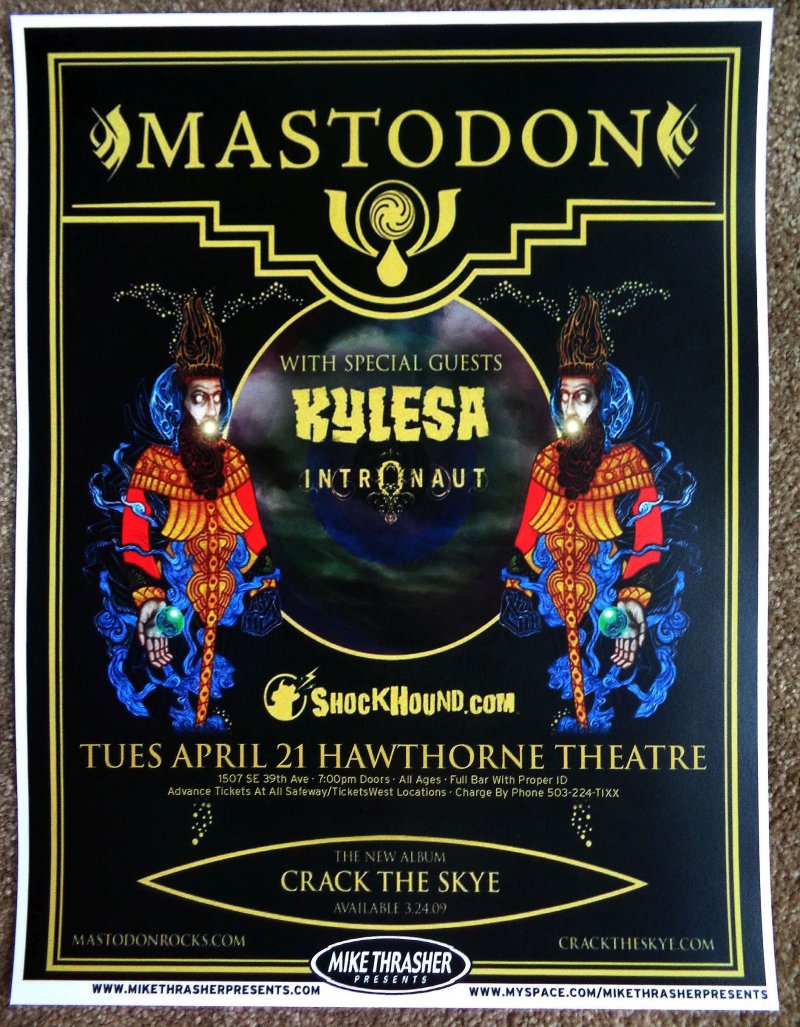 Image 0 of MASTODON Kylesa 2009 Gig POSTER Portland Oregon Concert