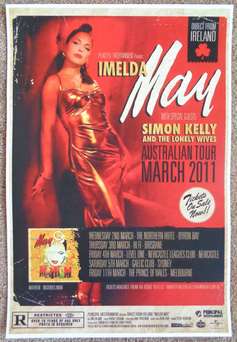 Image 0 of May IMELDA MAY Australia TOUR POSTER March 2011 Gig Concert