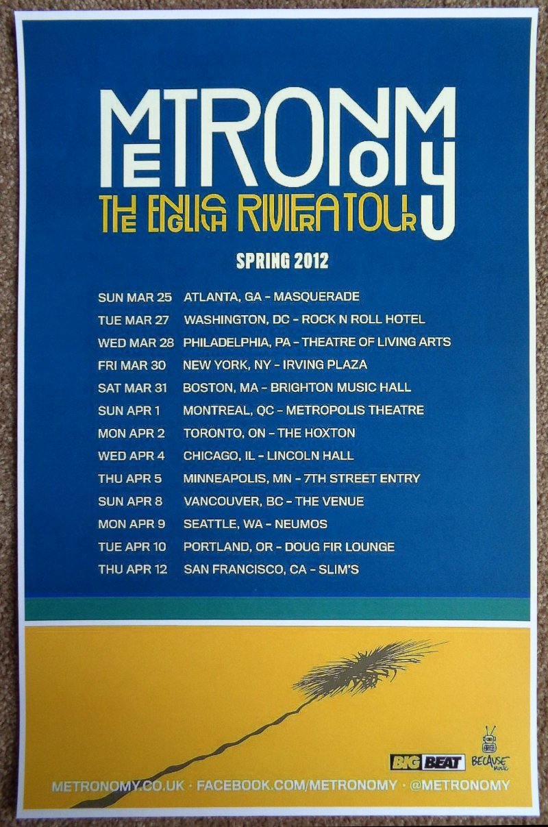 Image 0 of METRONOMY 2012 North America Tour POSTER Gig Concert