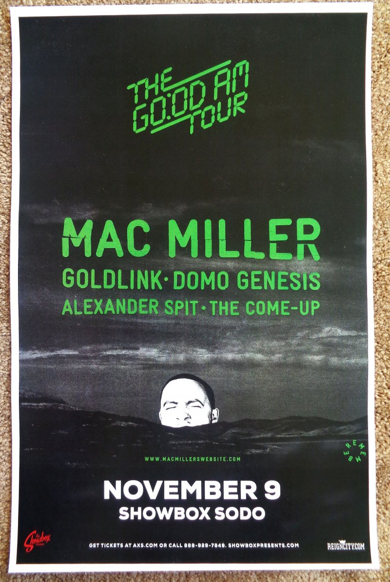 Image 0 of Miller MAC MILLER 2015 Gig POSTER Concert Seattle Washington