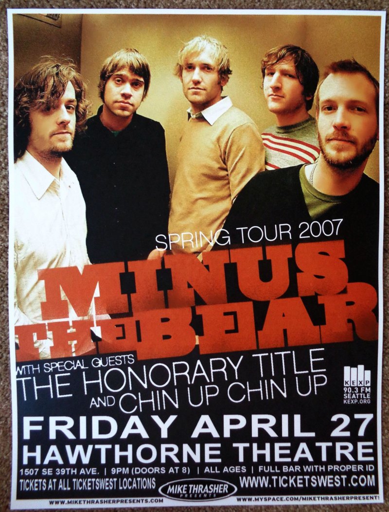 Image 0 of MINUS THE BEAR 2007 Gig POSTER Portland Oregon Concert 