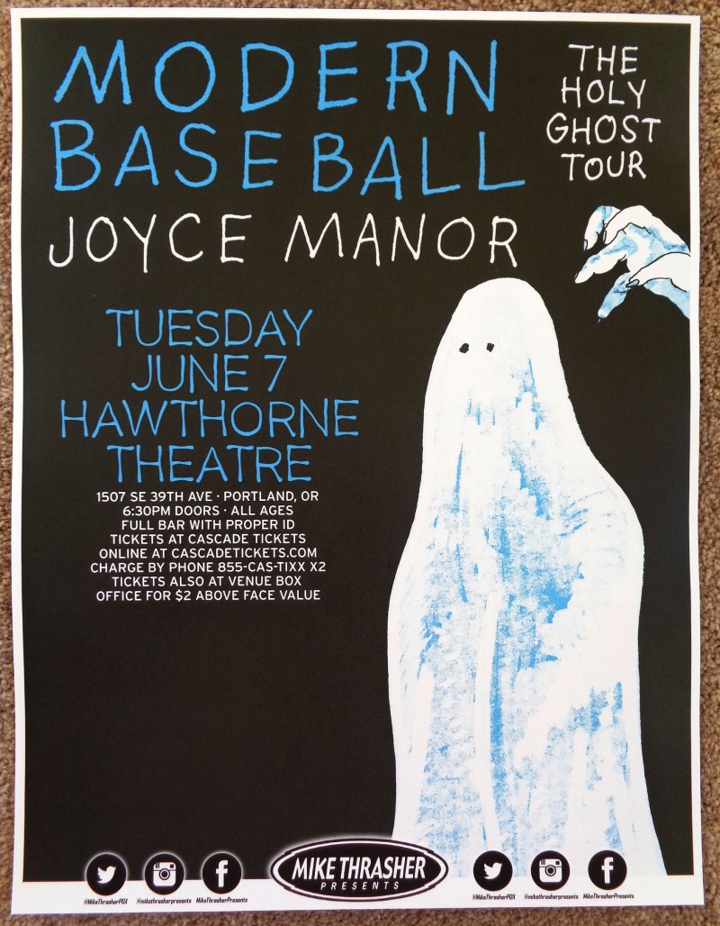 Image 0 of MODERN BASEBALL 2016 Gig POSTER Portland Oregon Concert