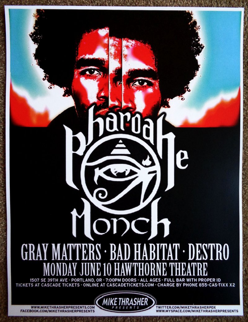 Image 0 of Monch PHAROAHE MONCH 2013 Gig POSTER Portland Oregon Concert 