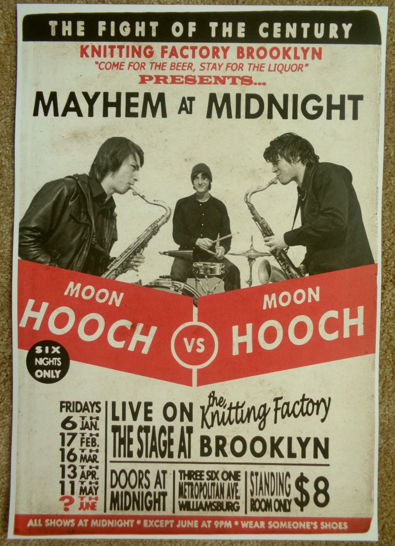 Image 0 of MOON HOOCH 2012 Gig POSTER Brooklyn Tour Concert New York